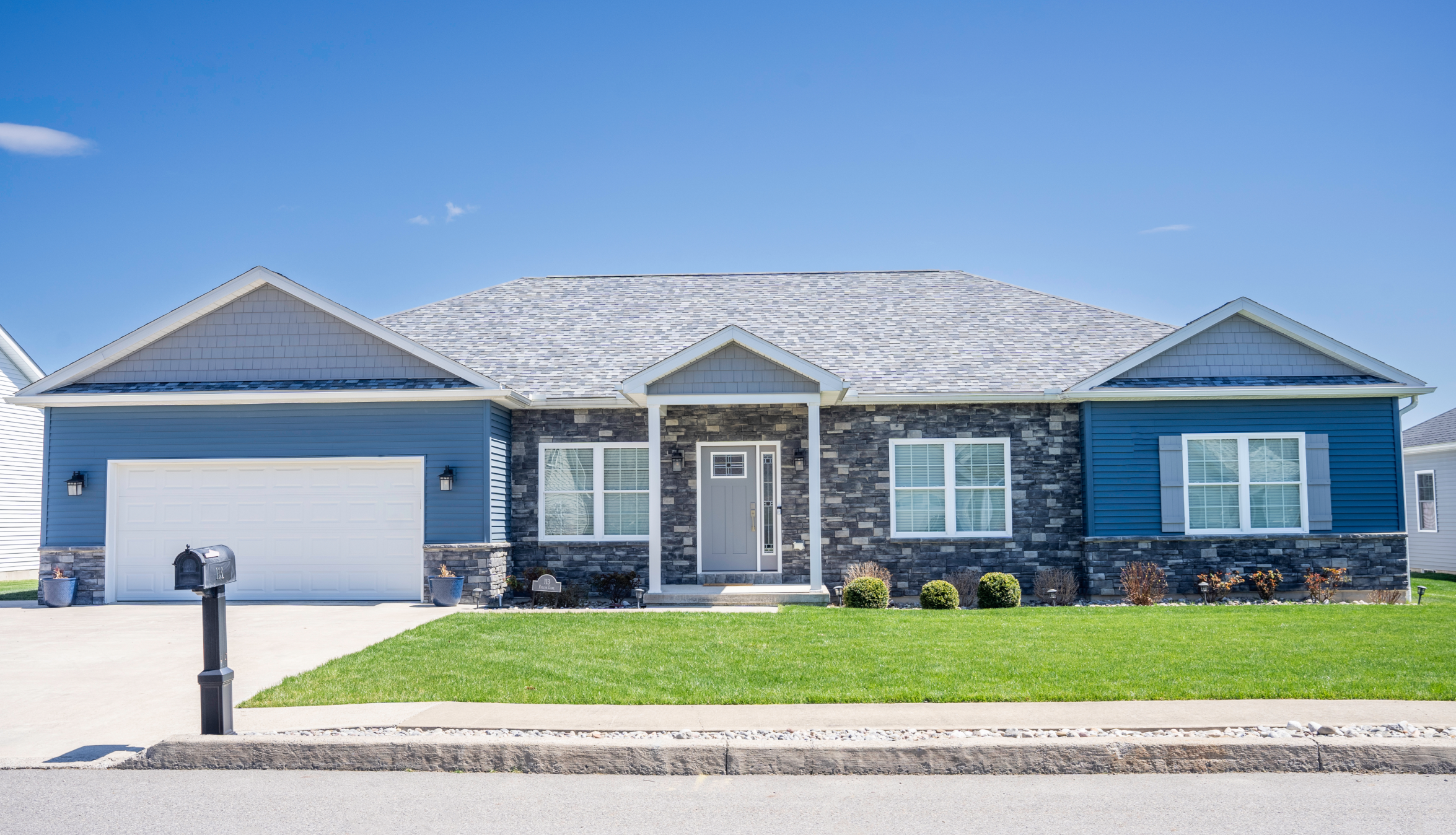 Blue brick house